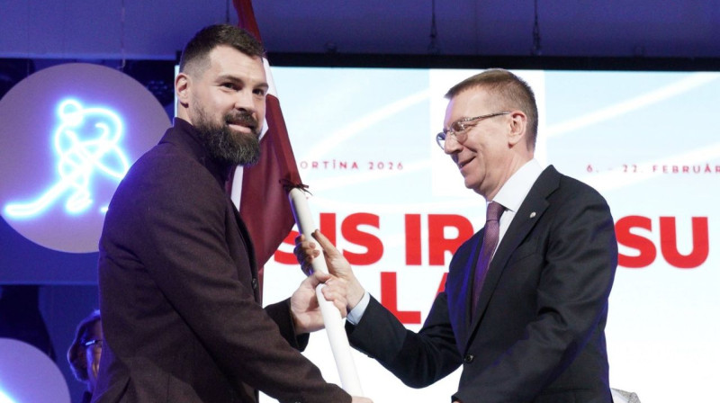 Kaspars Daugaviņš un Edgars Rinkēvičs. Foto: LOK