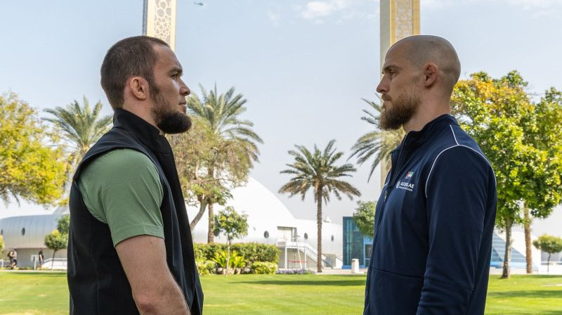 Renats Havalovs un Edgars Skrīvers pirms cīņas. Foto: PFL