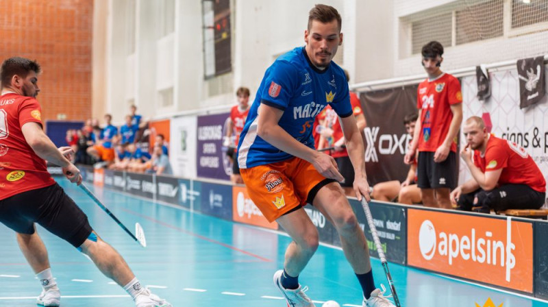Roberts Trofimenko ceturtajā mačā atzīmējās ar diviem vārtu guvumiem un rezultatīvu piespēli, Foto: Māris Greidāns, FS Masters