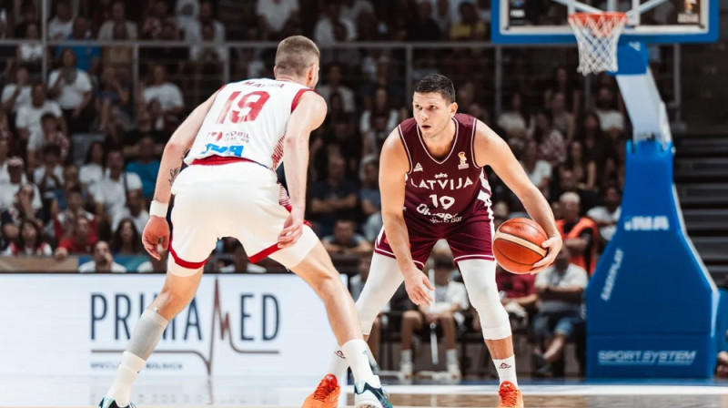Rihards Lomažs 2026. gada 27. augustā. Foto: FIBA