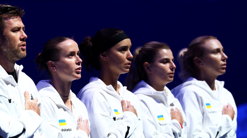 Ukrainas tenisa sieviešu izlase. Foto: Reuters/Scanpix
