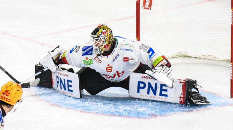 Kristers Gudļevskis. Foto: IMAGO/Hockeypics/Eva Fuchs/Scanpix