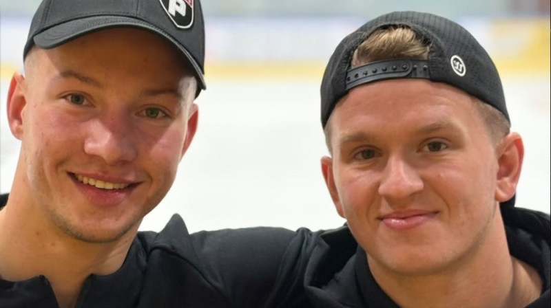 Arvils Bergmanis un Kristaps Skrastiņš. Foto: Pioneers Vorarlberg