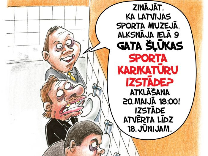 Sporta muzejā notiks Gata Šļūkas karikatūru izstāde