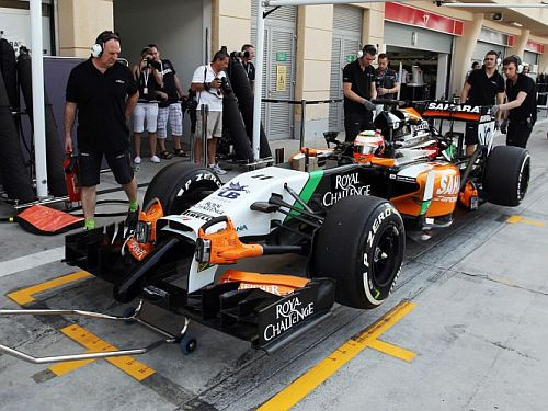 'Force India' pilots Peress ātrākais, atsākoties F1 testiem Bahreinā