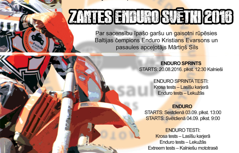 Enduro svētki ar jaunu sparu un tūristu klasi atgriež motosportu Zantē