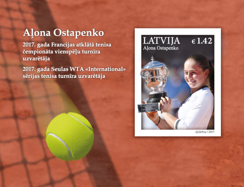 "Latvijas Pasts" par godu Ostapenko izdod jaunas pastmarkas