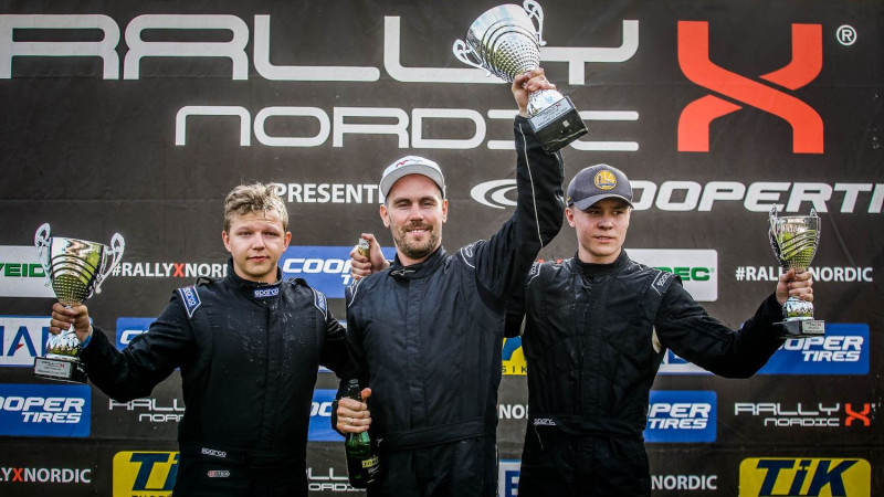 Latviju pārstāvošajiem autosportistiem trīs goda pjedestāli ''RallyX Nordic'' Rīgas posmā