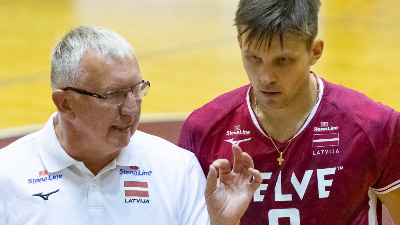 Latvijas volejbola izlase ar labākajiem spēkiem Rīgā pārliecinoši apspēlē Somiju