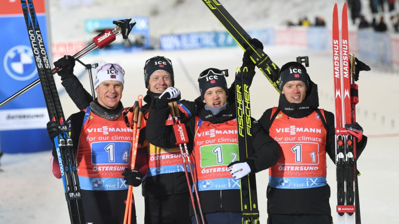 Norvēģiem pārliecinoša uzvara arī otrā PK posma stafetē, Mise Latvijai nenotur 13. vietu