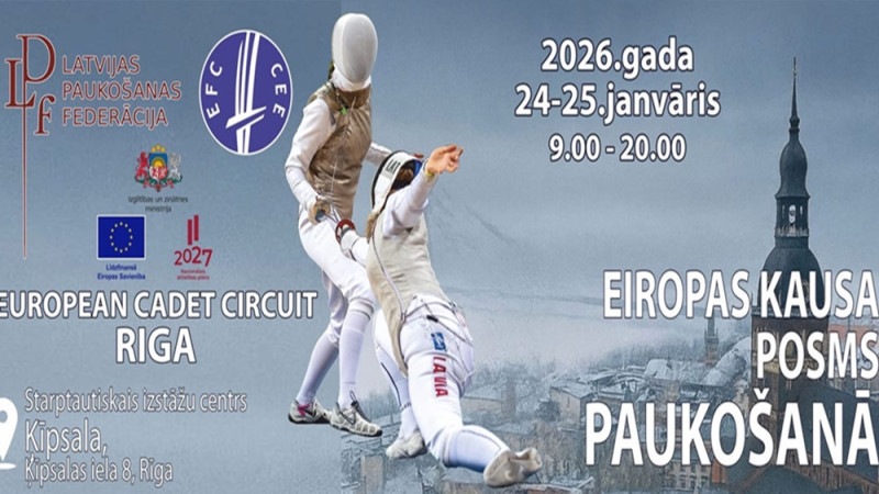 Nedēļas nogalē Rīgā pulcēsies pasaules labākie jaunie paukotāji – "EFC Riga Circuit 2026