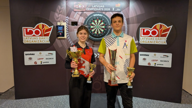 Buļko, Verners un Kirilova kļūst par Latvijas jauniešu čempioniem šautriņu mešanā